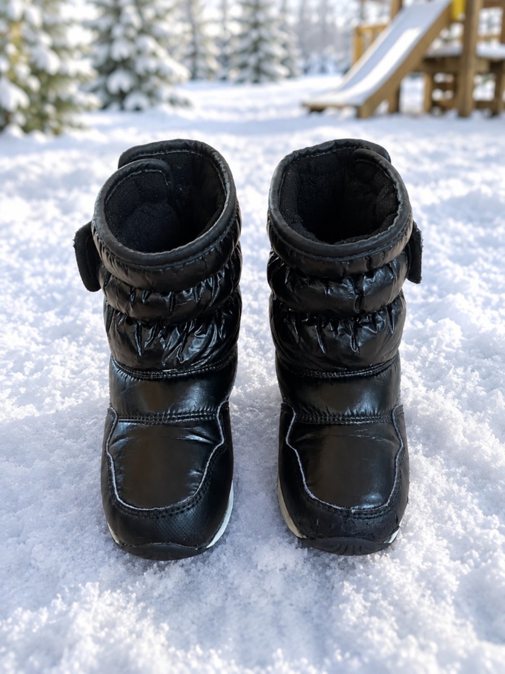 Habibear Kids Black Puffer Snow Boots Size 30 / US 12